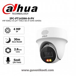 Dahua IPC-PT1439H-S-PV 4mp Gece Renkli ve Çift Yönlü Ses ip Dome Kamera Dahua IPC-PT1439H-S-PV 4mp Gece Renkli ve Çift Yönlü Ses ip Dome Kamera